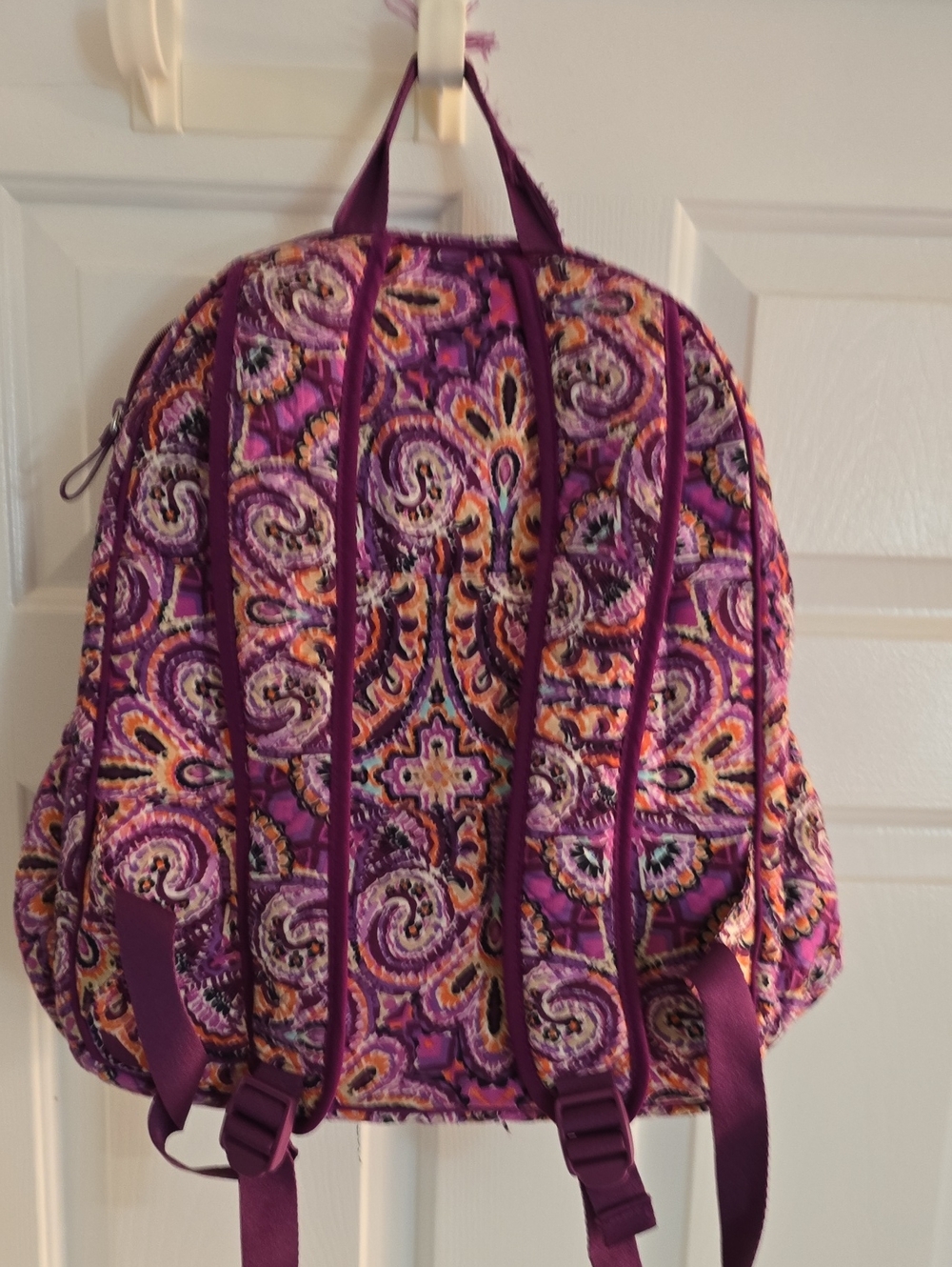 Vera Bradley Purple Paisley Quilted Backpack - Picture 5 of 8
